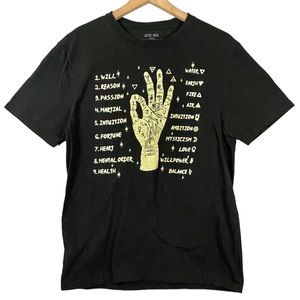 Men’s Attic Salt Black & Yellow Crewneck Graphic Tee Size Medium